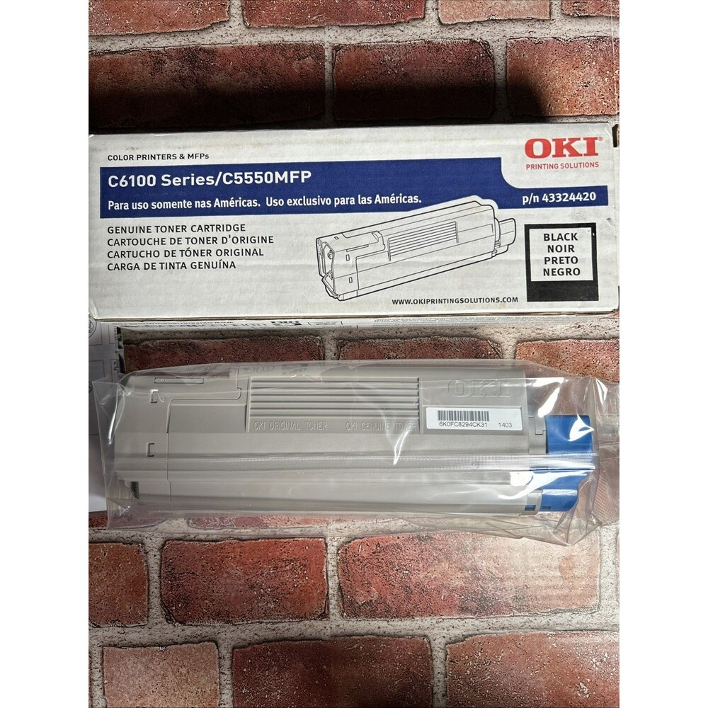 OKI 43324420 Black Toner Cartridge C6100 C5550MFP Genuine OEM For Americas Only